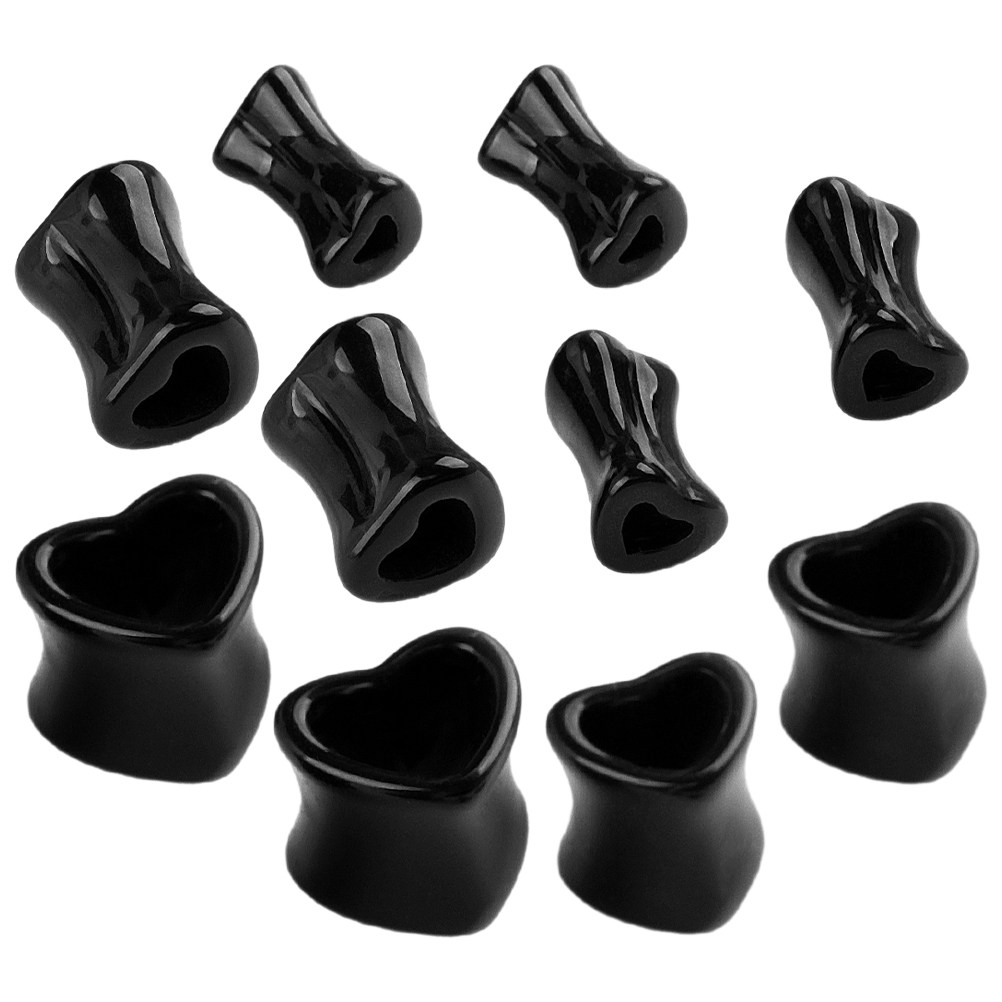 Body Jewelry Ideas - 10Pairs Heart Design Acrylic Ear Gauges