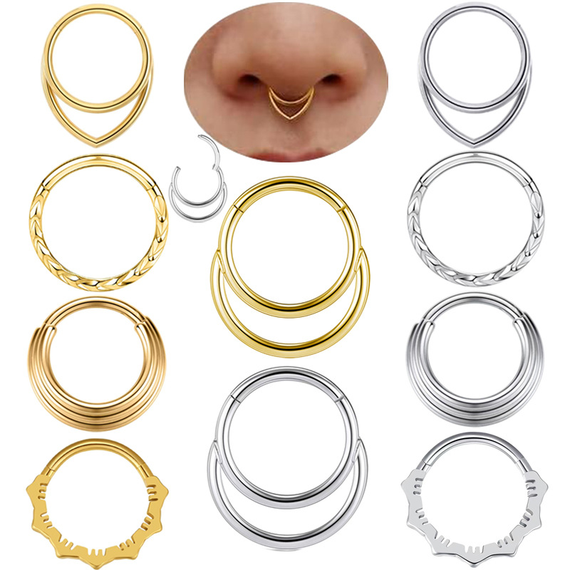 Nose Hoop Earrings Metal Nose  - Body Jewelry Cartilage Earrings のレビューと価格