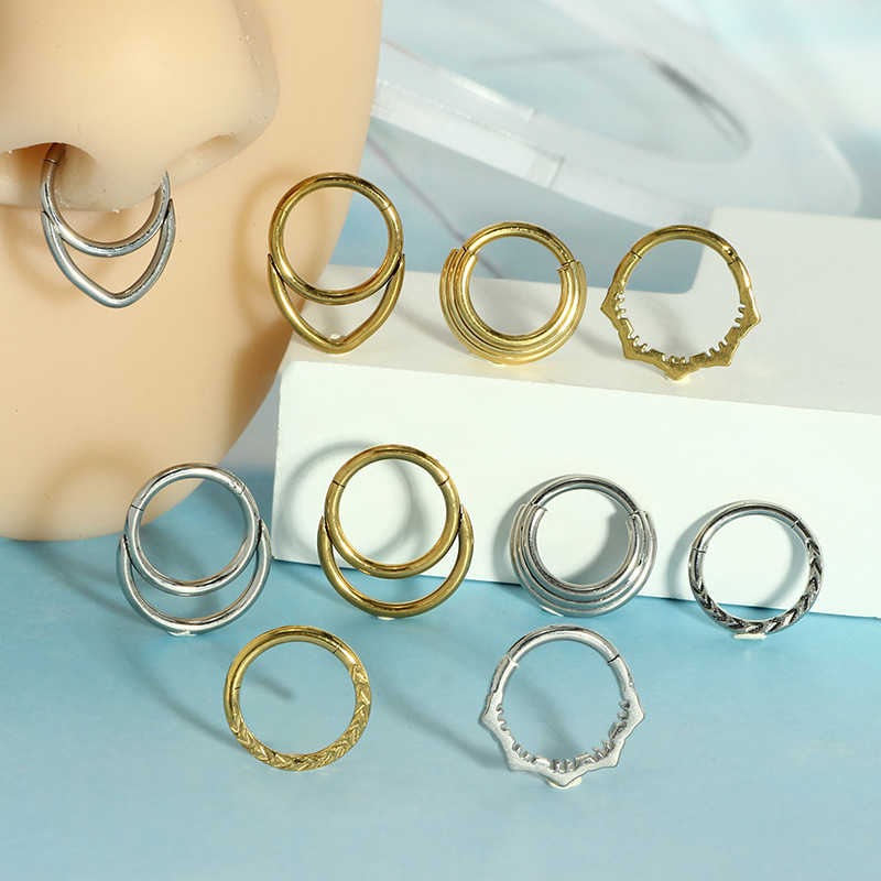 Nose Hoop Earrings Metal Nose  - Body Jewelry Cartilage Earrings のレビューと価格