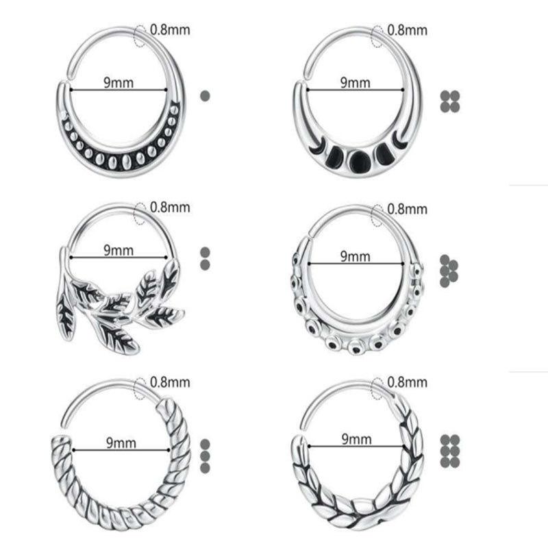 6 pieces of women's nose ring  - Body Jewelry Metal Types のレビューと価格