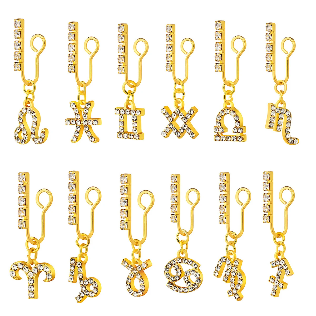 2 Pack Ear Clips Metal Zircon  - Body Jewelry Cartilage Earrings のレビューと価格