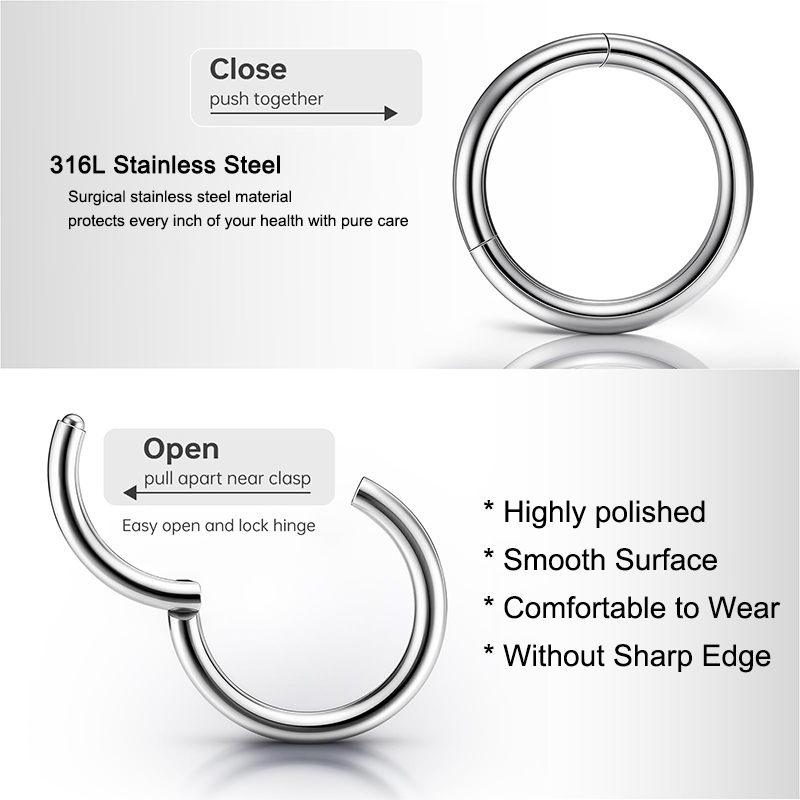 16G 316L Surgical Steel Hinged - Body Jewelry Cartilage Earrings のレビューと価格