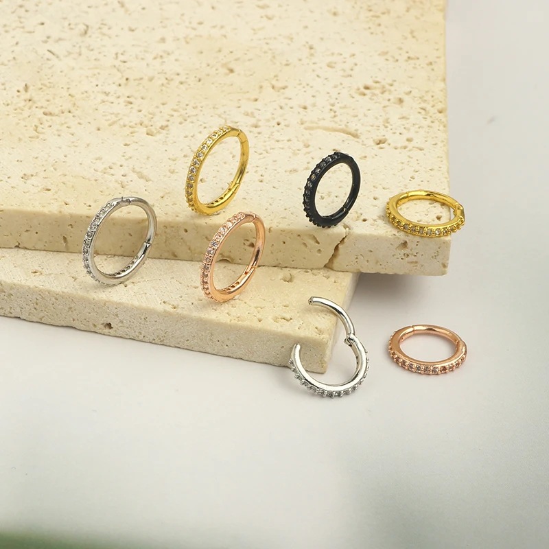 16G Clear CZ Nose Ring Hoop 31 - Body Jewelry Cartilage Earrings のレビューと価格