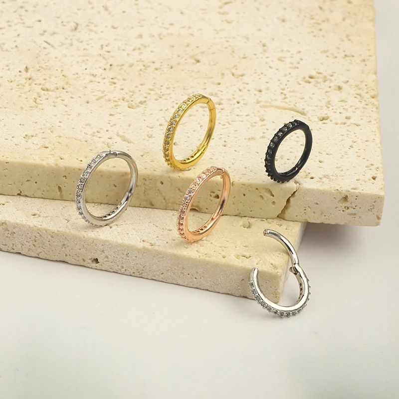 16G Clear CZ Nose Ring Hoop 31 - Body Jewelry Cartilage Earrings のレビューと価格