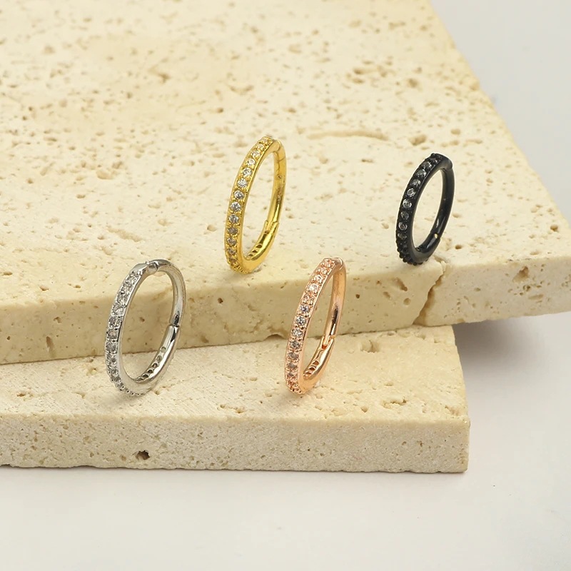 16G Clear CZ Nose Ring Hoop 31 - Body Jewelry Cartilage Earrings のレビューと価格