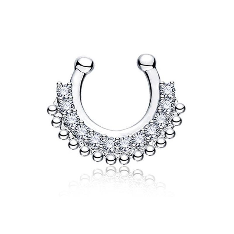 1PCS U-type Fake Septum Clicke - Body Jewelry Metal Types のレビューと価格
