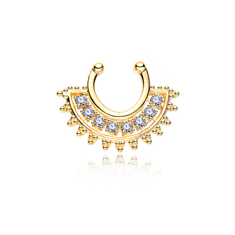 1PCS U-type Fake Septum Clicke - Body Jewelry Metal Types のレビューと価格