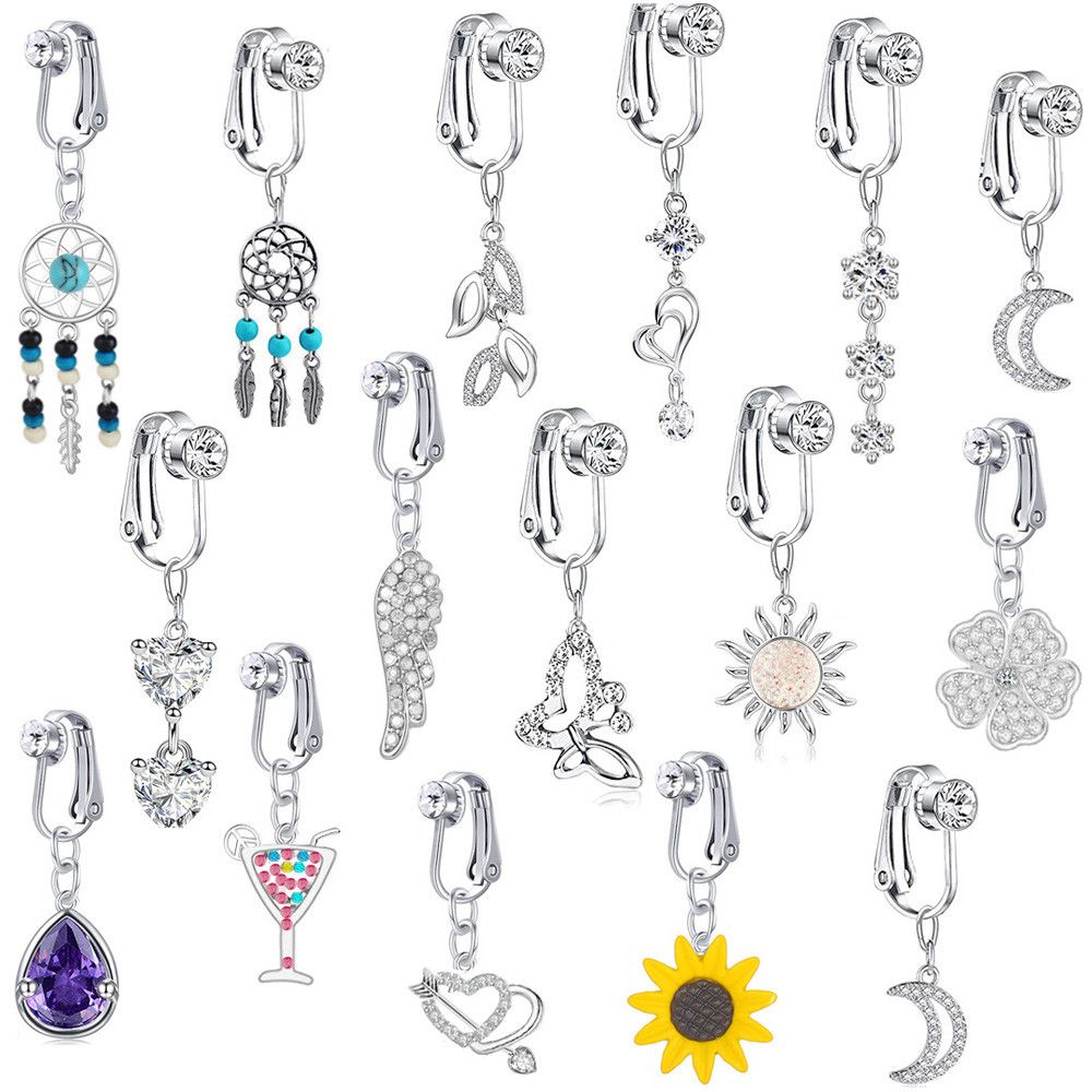 Faux Fake Belly Butterfly Fake - Body Jewelry Cartilage Earrings のレビューと価格