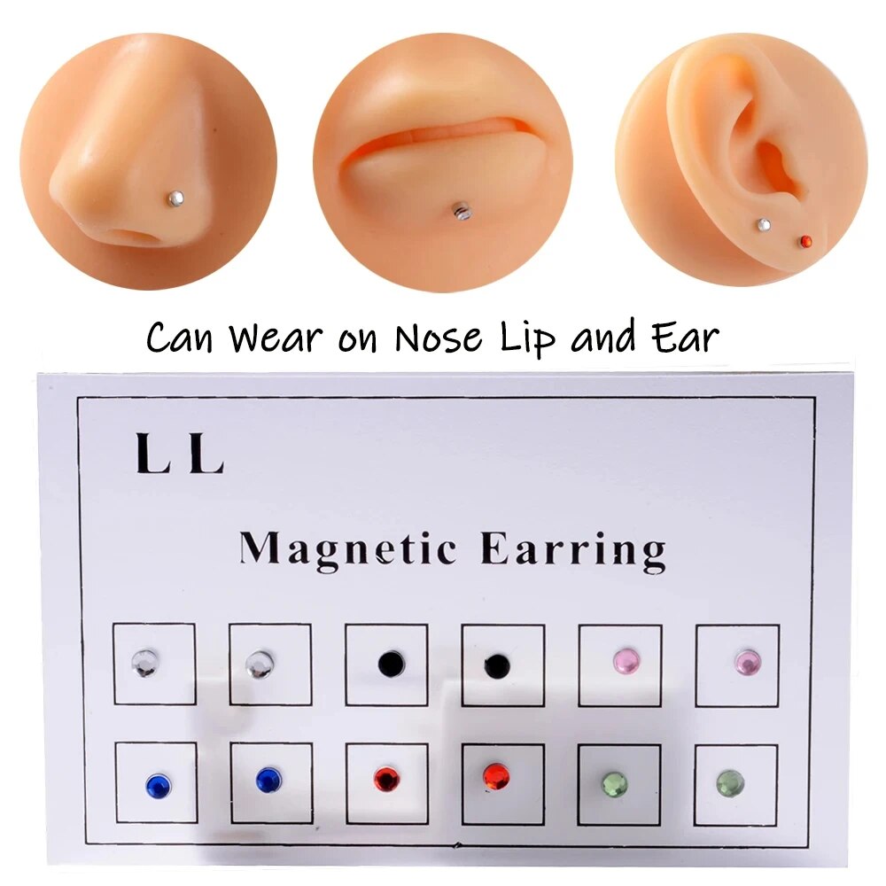 12PCS/Card Fake Cheater Non Pi - Body Jewelry Cartilage Earrings のレビューと価格