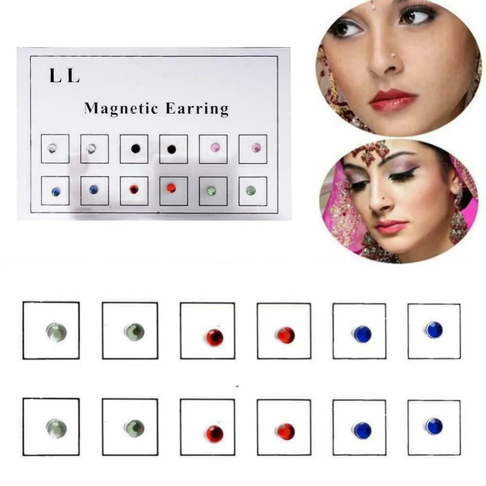 12PCS/Card Fake Cheater Non Pi - Body Jewelry Cartilage Earrings のレビューと価格