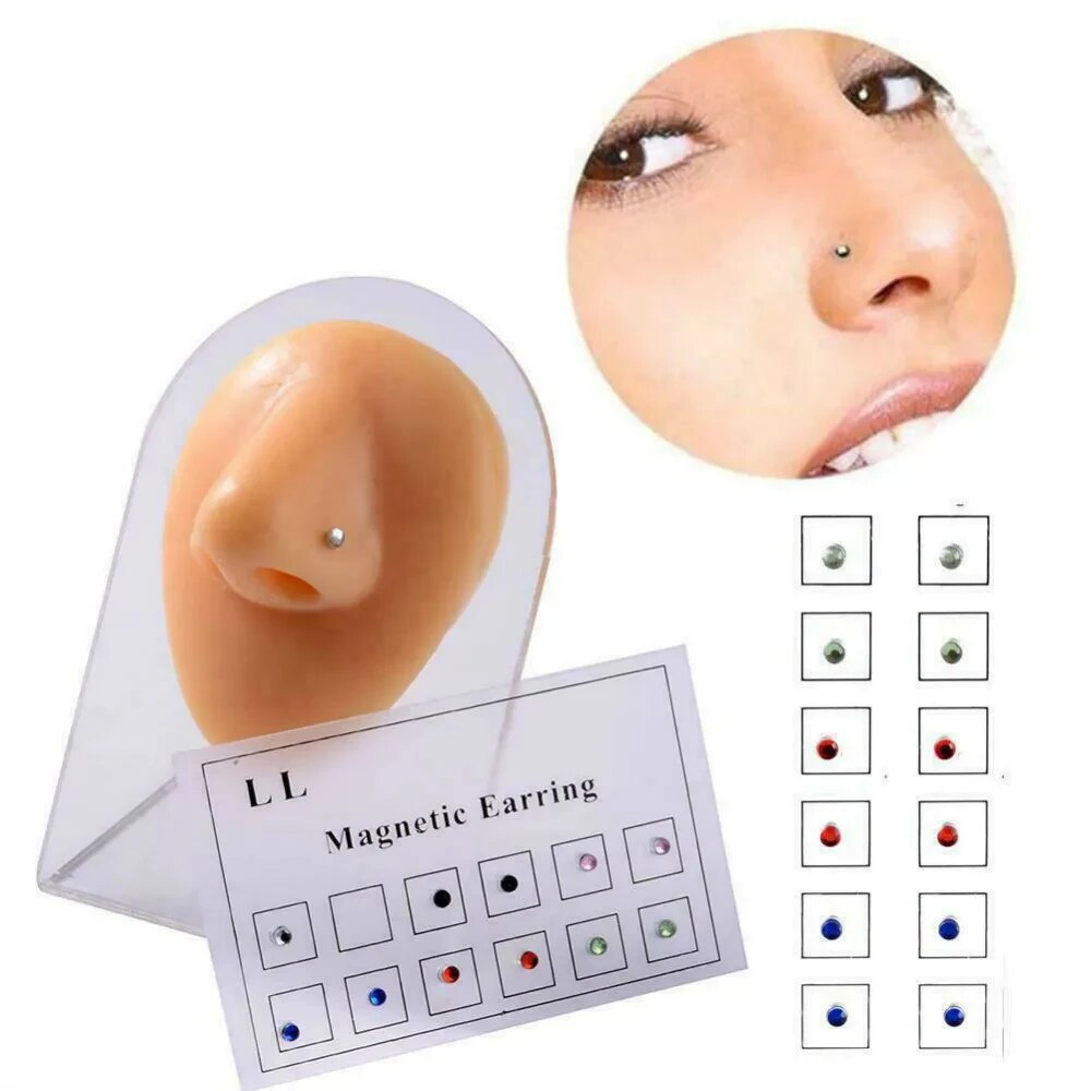 12PCS/Card Fake Cheater Non Pi - Body Jewelry Cartilage Earrings のレビューと価格