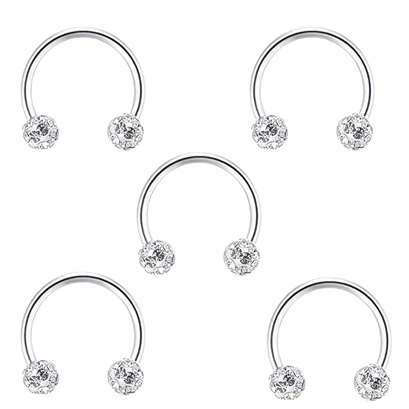 5pc Stainless Steel Rhinestone - Body Jewelry Metal Types のレビューと価格