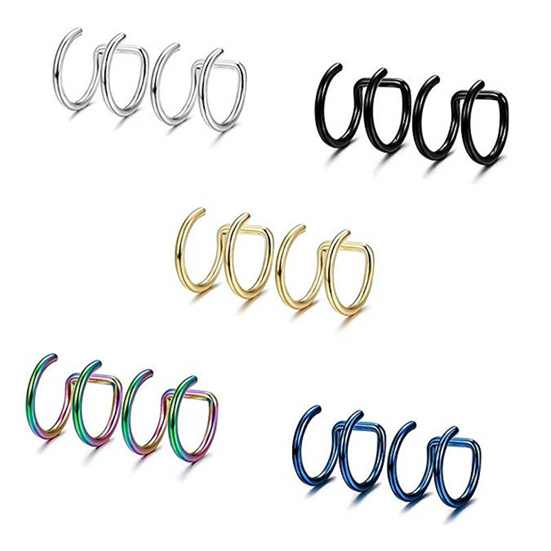 2Pcs 316L Stainless Steel Clip - Body Jewelry Cartilage Earrings のレビューと価格