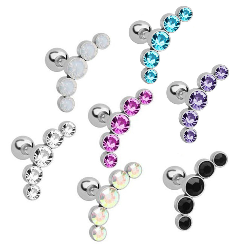 1Pcs Fashion 16G Crystal Gem O - Body Jewelry Cartilage Earrings のレビューと価格