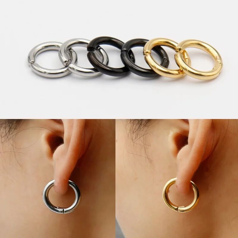 2/6Pcs Fake Huggie Hoop Earrin - Body Jewelry Cartilage Earrings のレビューと価格