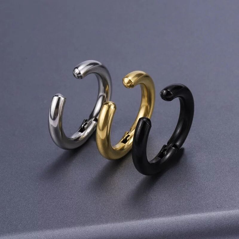 2/6Pcs Fake Huggie Hoop Earrin - Body Jewelry Cartilage Earrings のレビューと価格