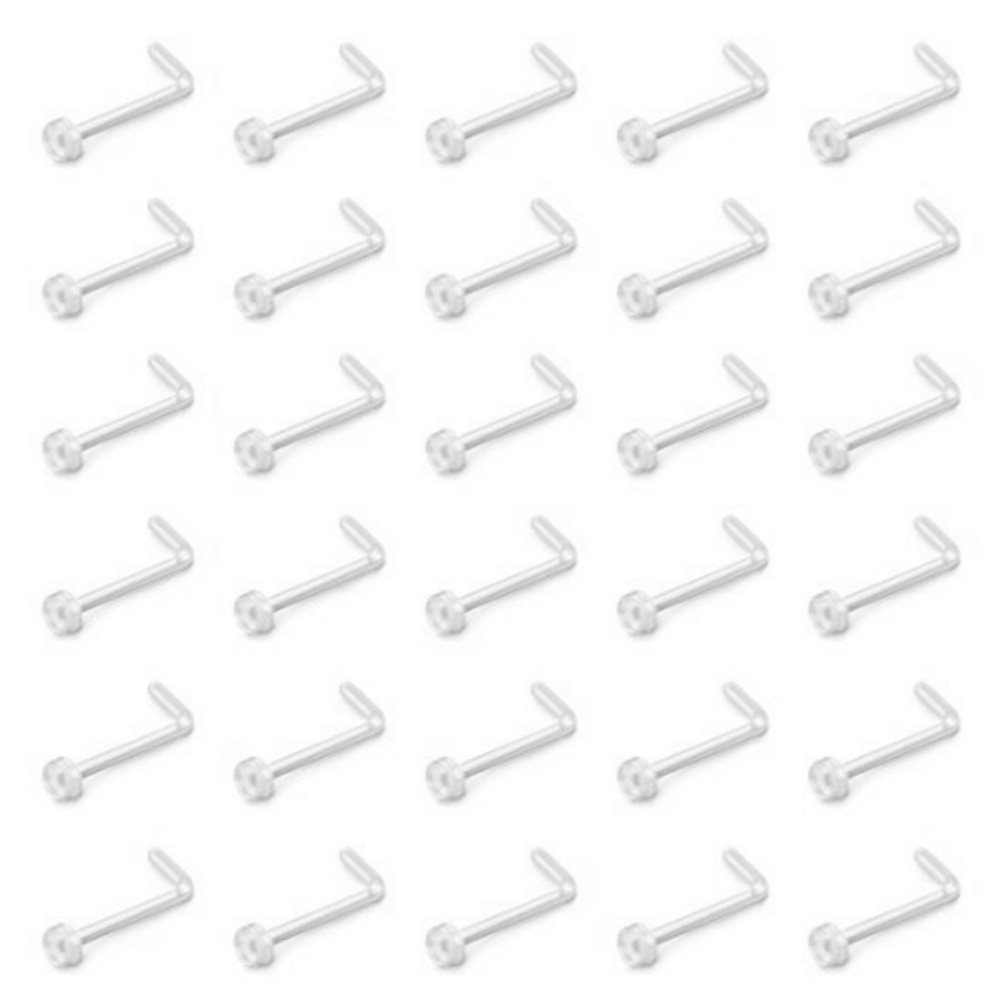 60Pcs Clear Acrylic Nose Ring  - Body Jewelry Ideas のレビューと価格