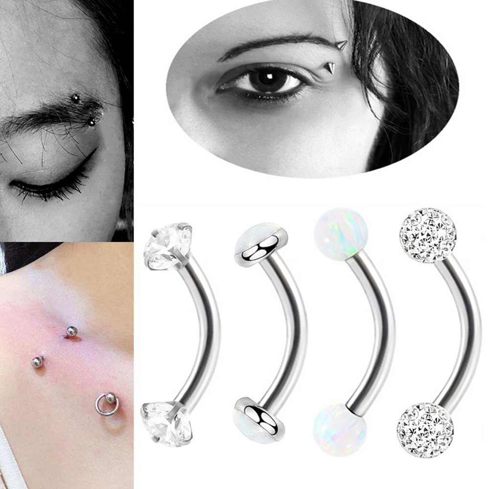 6pc 16g Mixed Type Opal Crysta - Body Jewelry Metal Types のレビューと価格