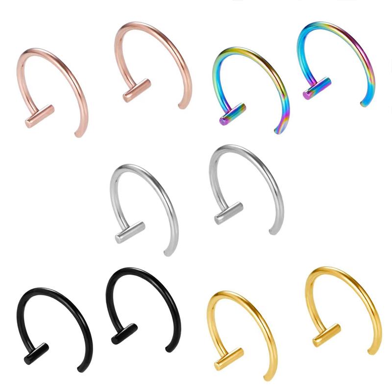 18G Surgical Steel Lip Ring Ha - Body Jewelry Cartilage Earrings のレビューと価格