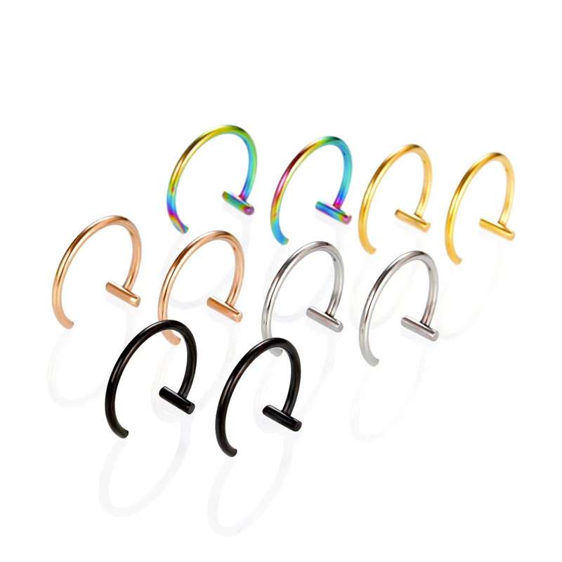 18G Surgical Steel Lip Ring Ha - Body Jewelry Cartilage Earrings のレビューと価格