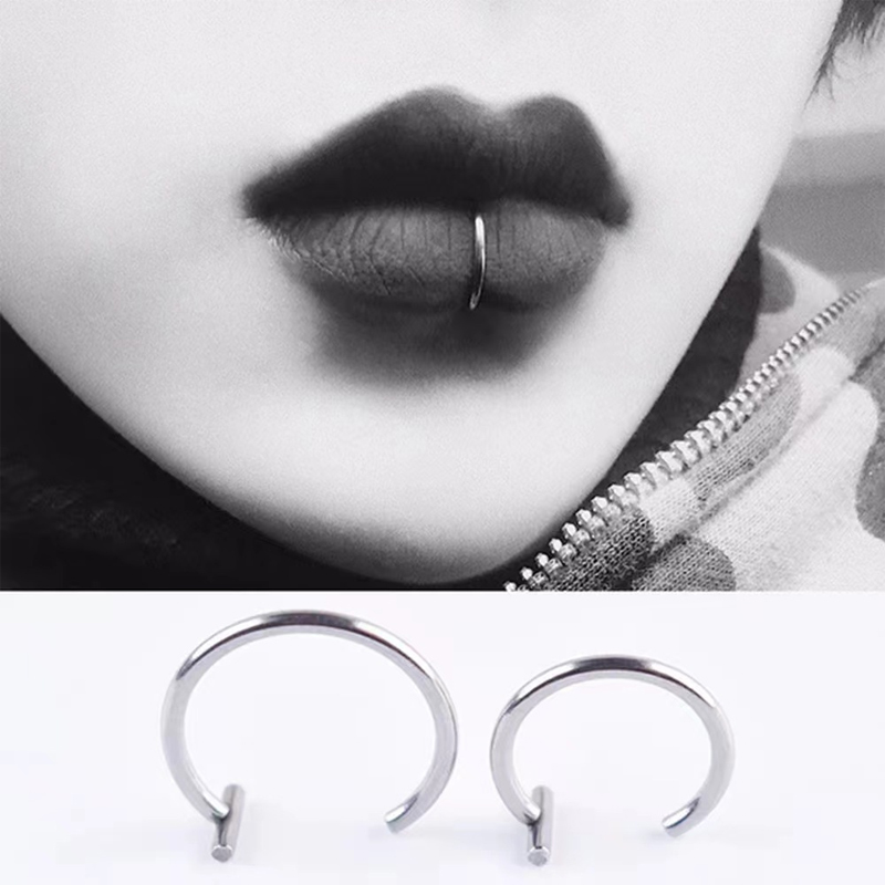 18G Surgical Steel Lip Ring Ha - Body Jewelry Cartilage Earrings のレビューと価格