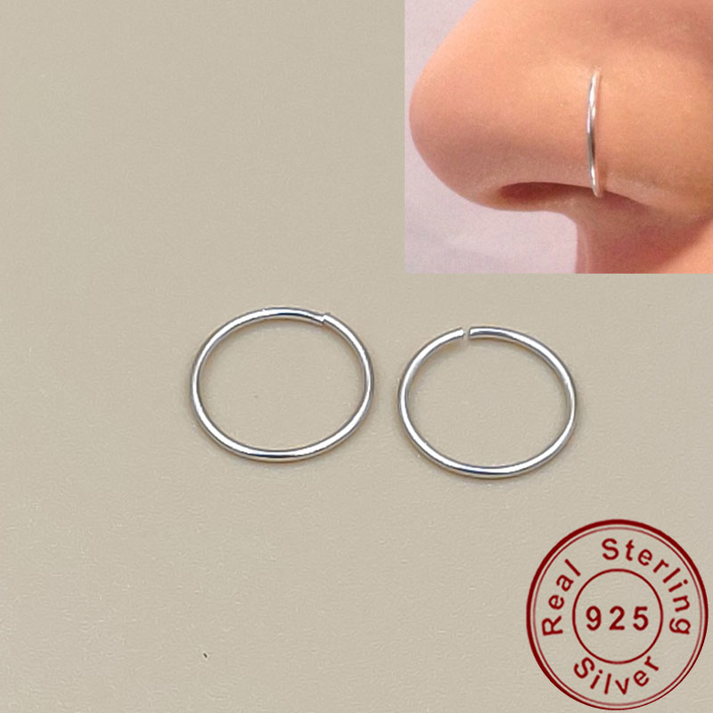 925 silver nose ring lip ring  - Body Jewelry Cartilage Earrings のレビューと価格