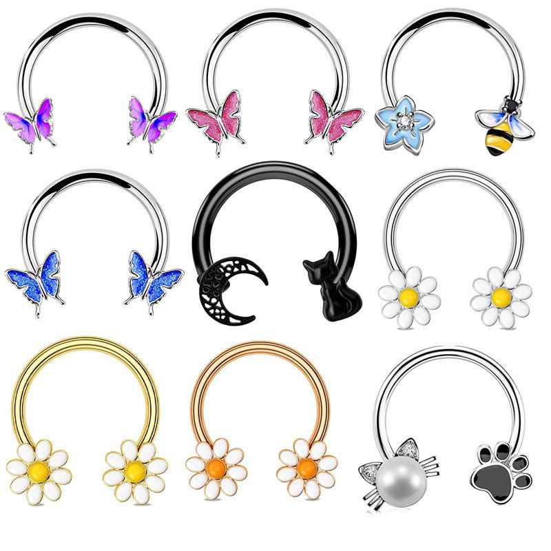 16G Septum Ring Daith Piercing - Body Jewelry Cartilage Earrings のレビューと価格