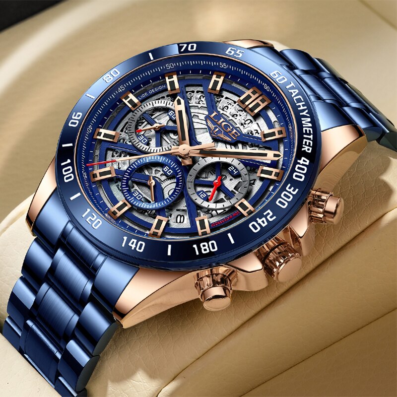 LIGE 2024 New Men Watch Top Br - Threadless Push Pin のレビューと価格