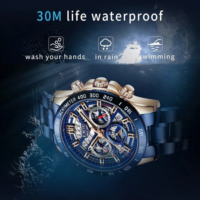 LIGE 2024 New Men Watch Top Br - Threadless Push Pin のレビューと価格
