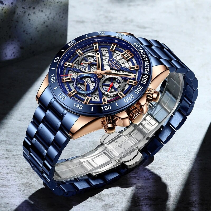 LIGE 2024 New Men Watch Top Br - Threadless Push Pin のレビューと価格