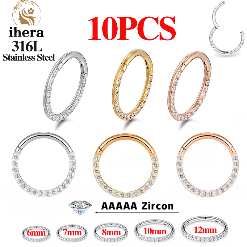 1/10PCS Stainless Steel Nose R - Body Jewelry Cartilage Earrings のレビューと価格