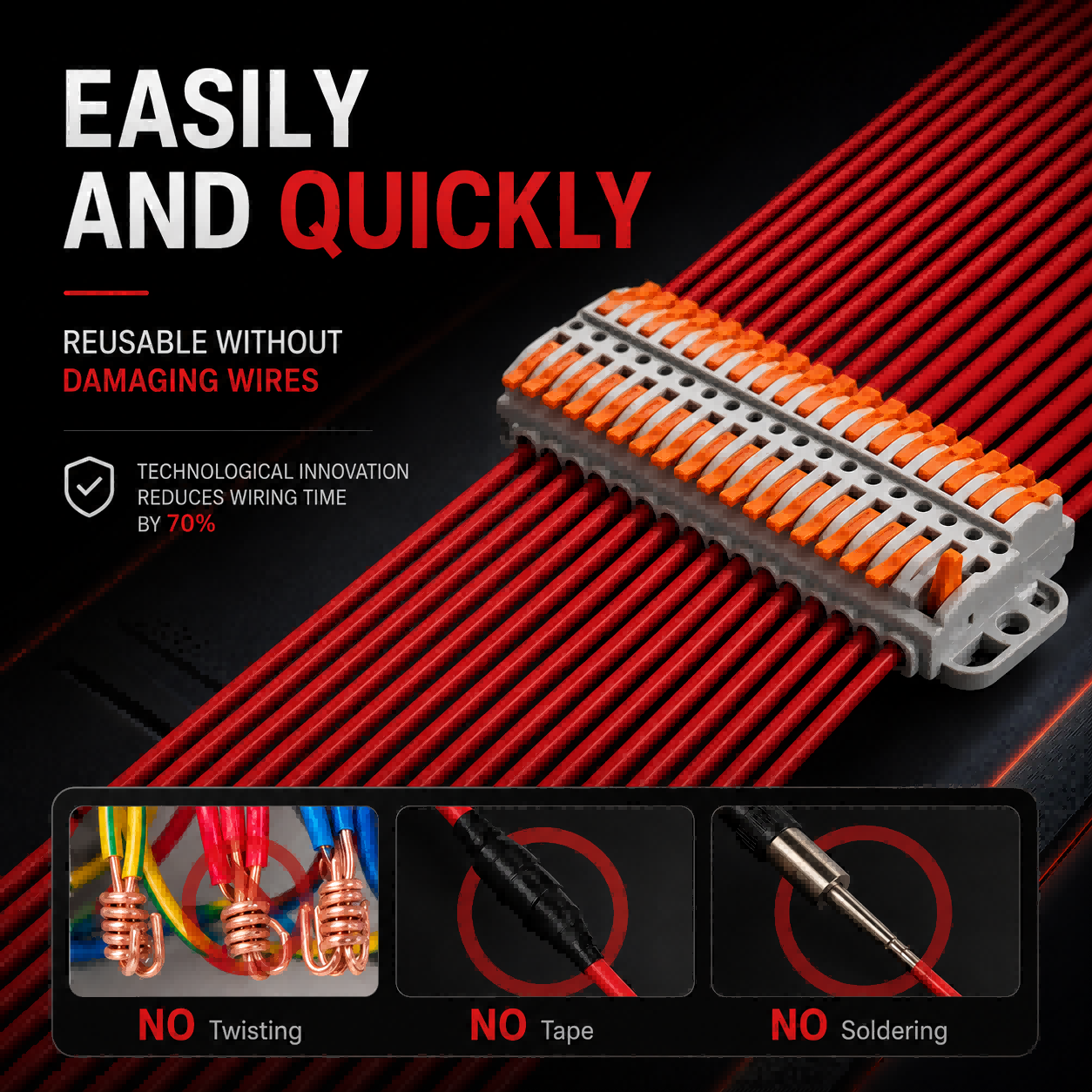 Wire Connectors 2-30 Pins Fast - Threadless Push Pin のレビューと価格