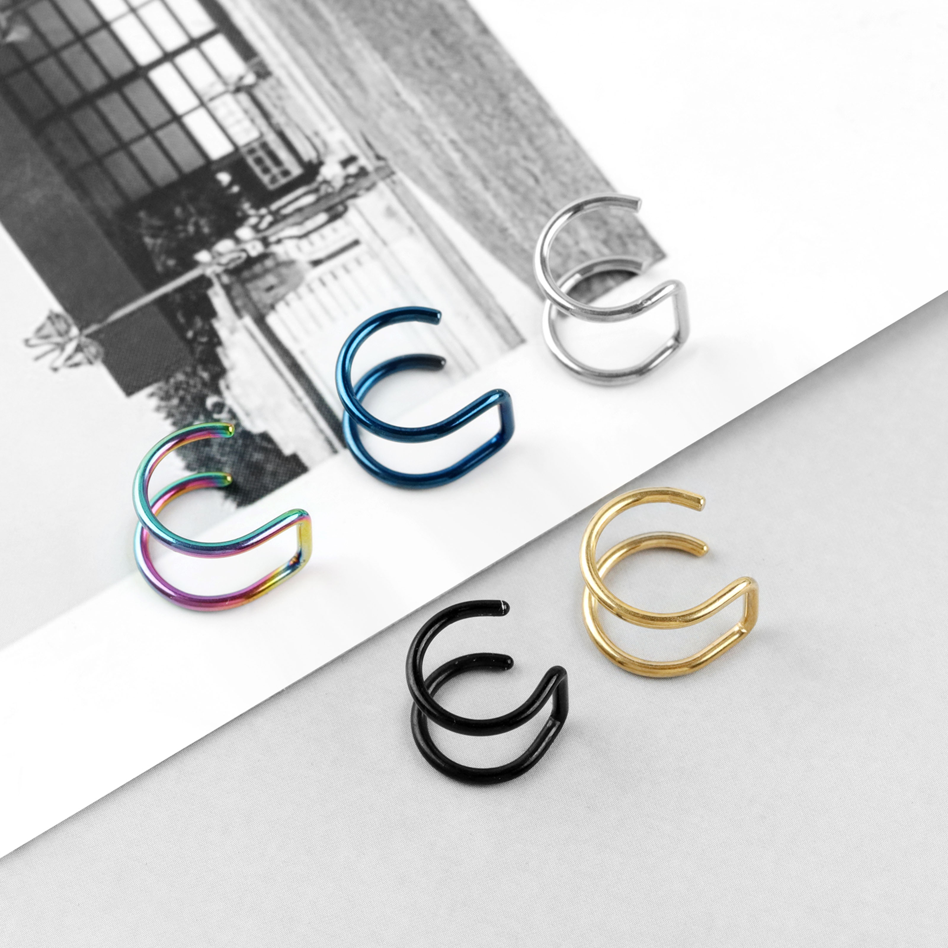 2pcs New No-Piercing Ear Cuffs - Body Jewelry Cartilage Earrings のレビューと価格