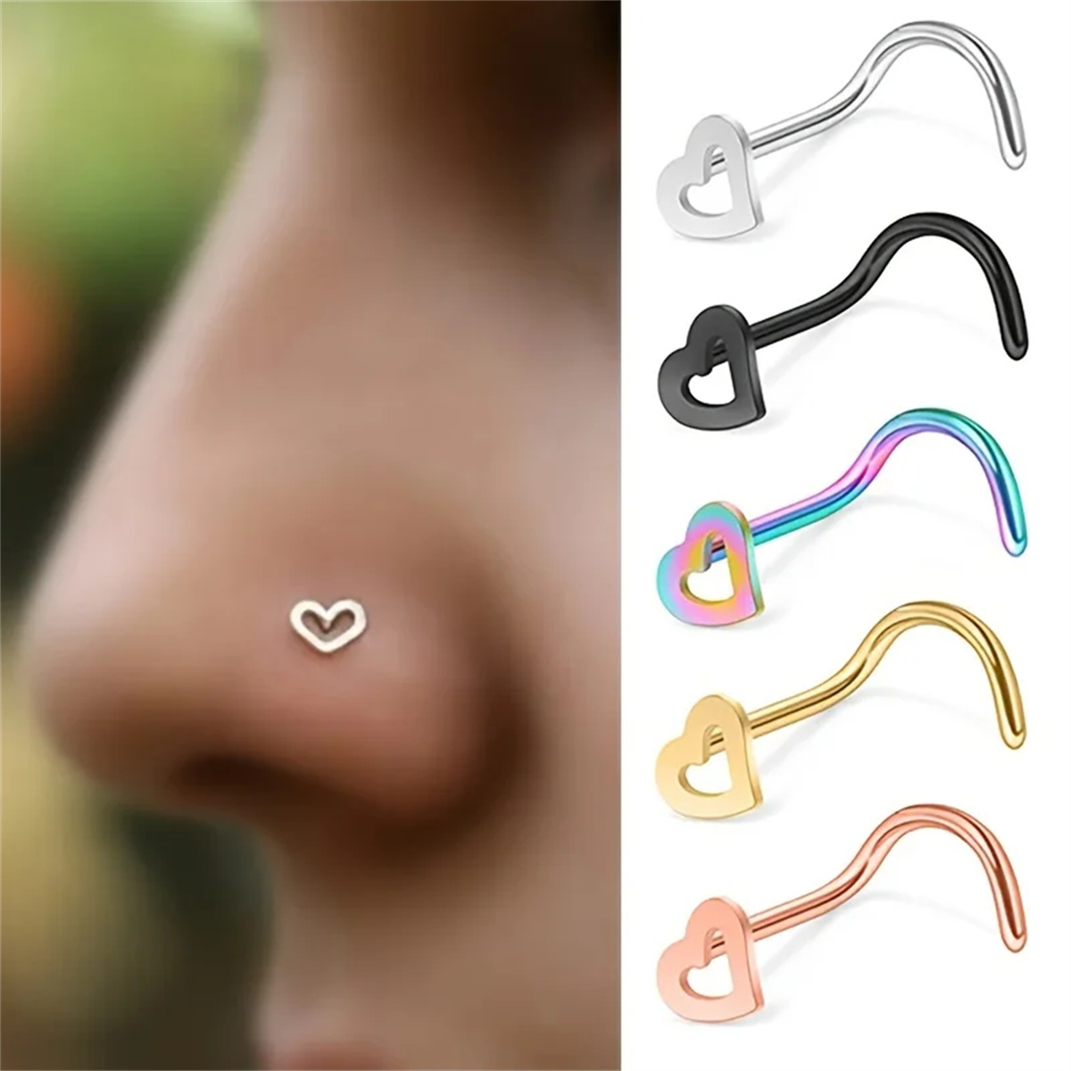 EVISPOL 5Pcs Fashion Hollow He - Body Jewelry Metal Types のレビューと価格