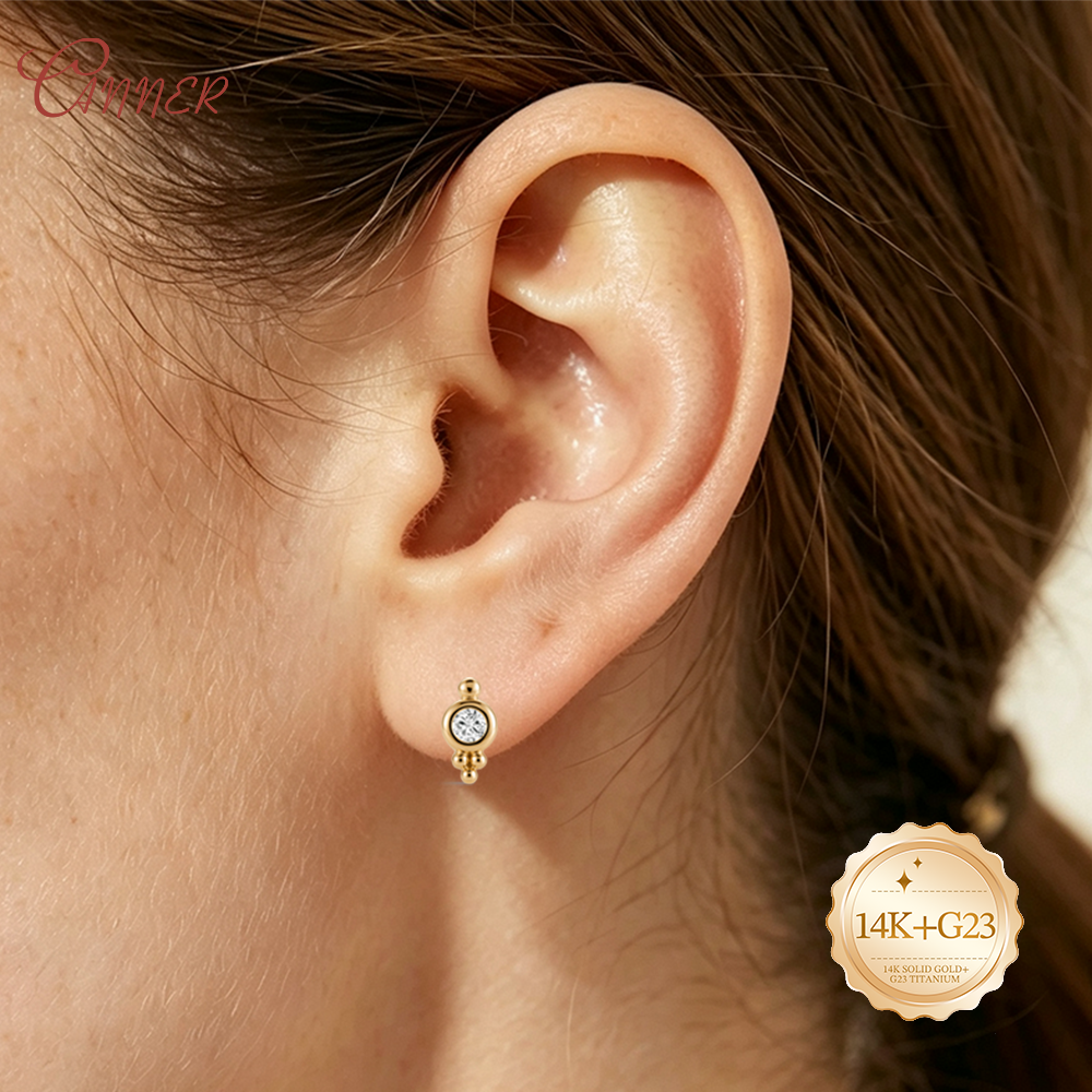 CANNER 14K Solid Gold internal - Body Jewelry Cartilage Earrings のレビューと価格