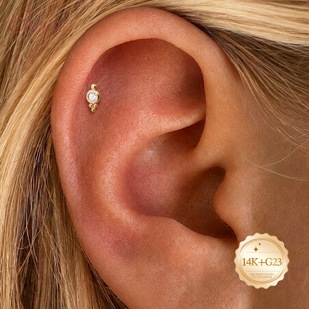 CANNER 14K Solid Gold internal - Body Jewelry Cartilage Earrings のレビューと価格